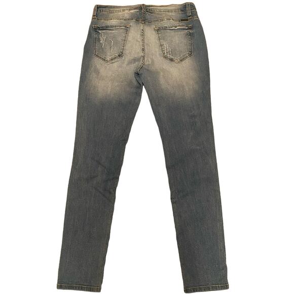 KanCan Faded Distressed Mid Rise Skinny Light wash Denim Stretch Jeans 13/30 - Picture 2 of 10
